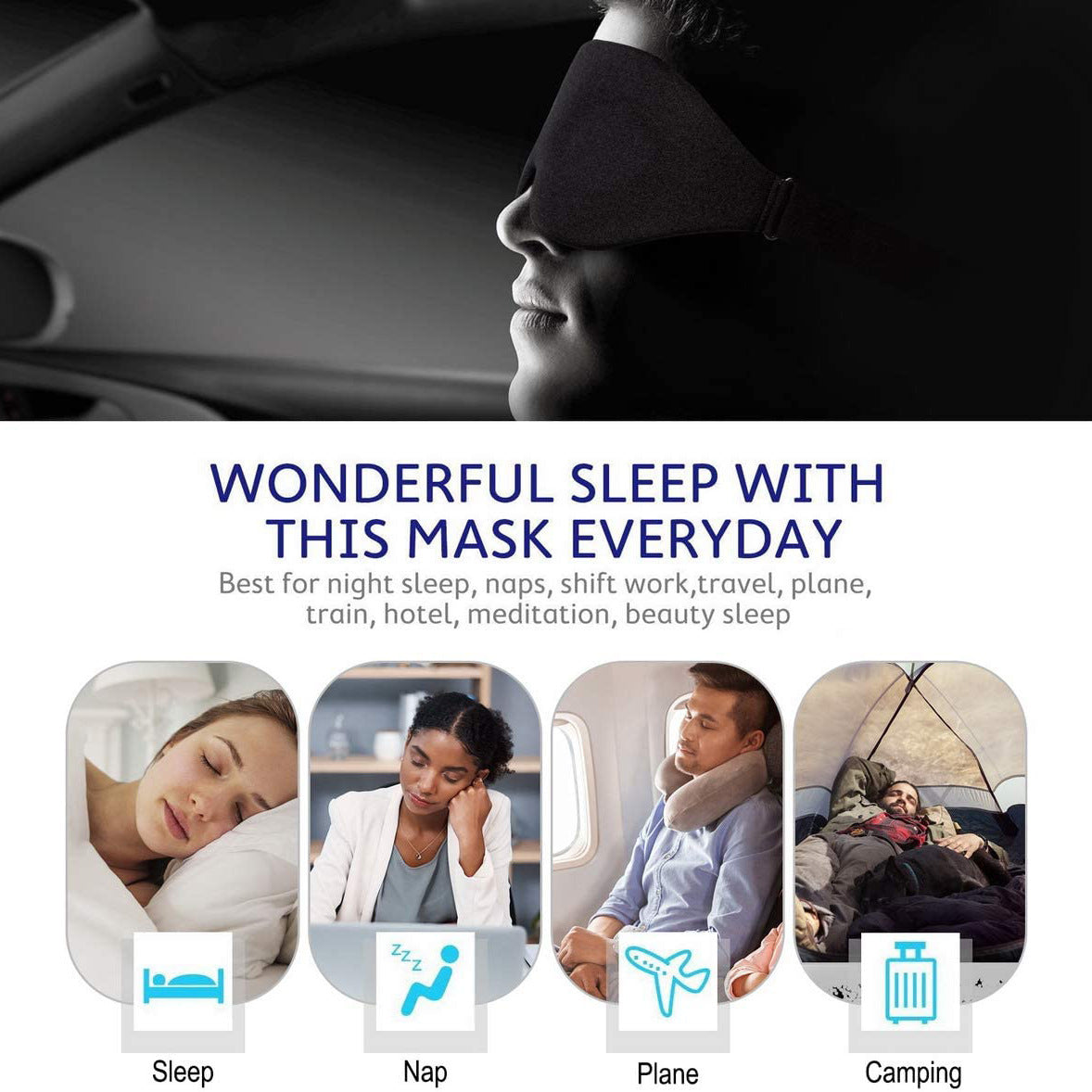 3D Sleep Mask, Sleeping Eye Mask for Women Men