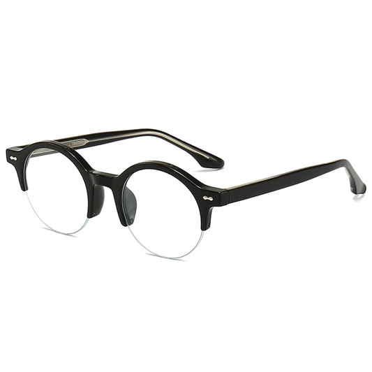 Vinyl Round Semi-Rimless Eyeglasses