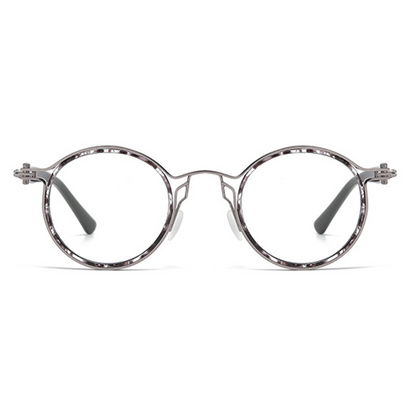 Abstract Round Full-Rim Eyeglasses