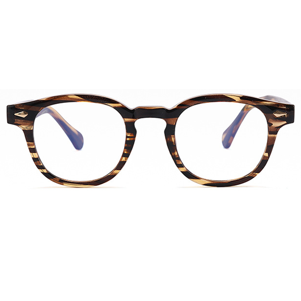 Coexist Round Eyeglasses in Black Yellow – front view