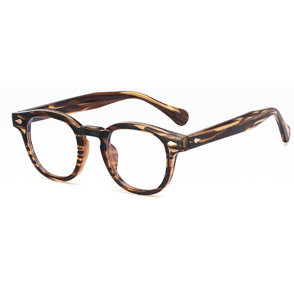 Coexist Round Eyeglasses in Black Yellow – back view