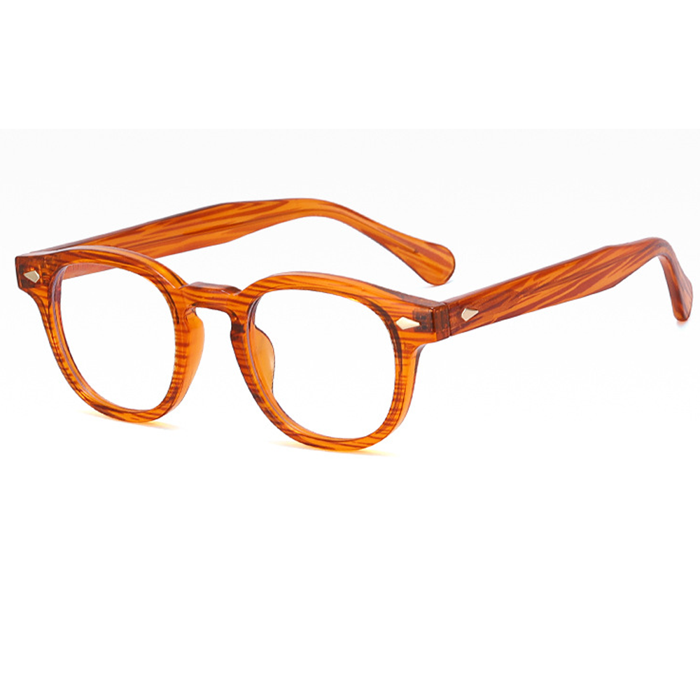 Coexist Round Eyeglasses in Brown Stripes – back view