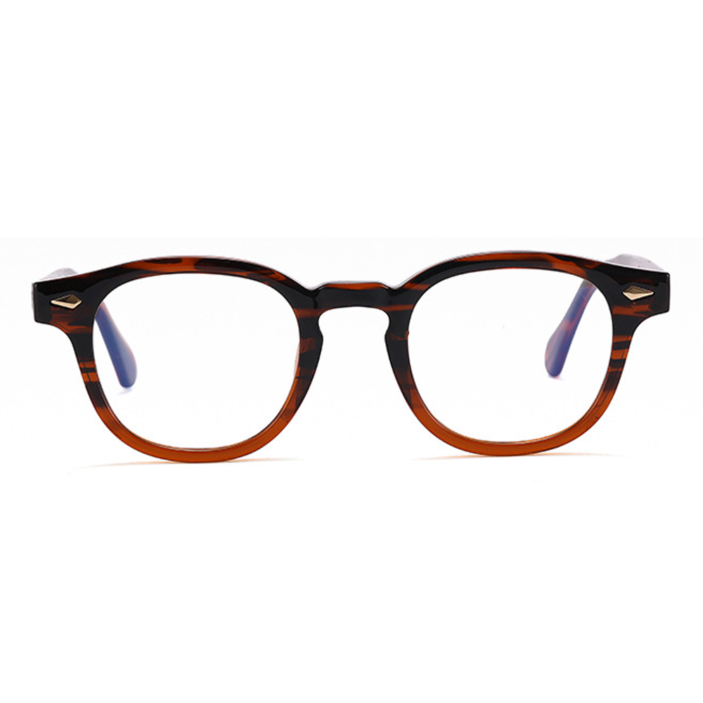 Coexist Round Eyeglasses in Black Brown – front view