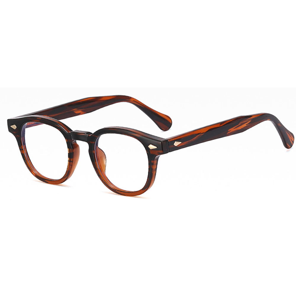 Coexist Round Eyeglasses in Black Brown – back view