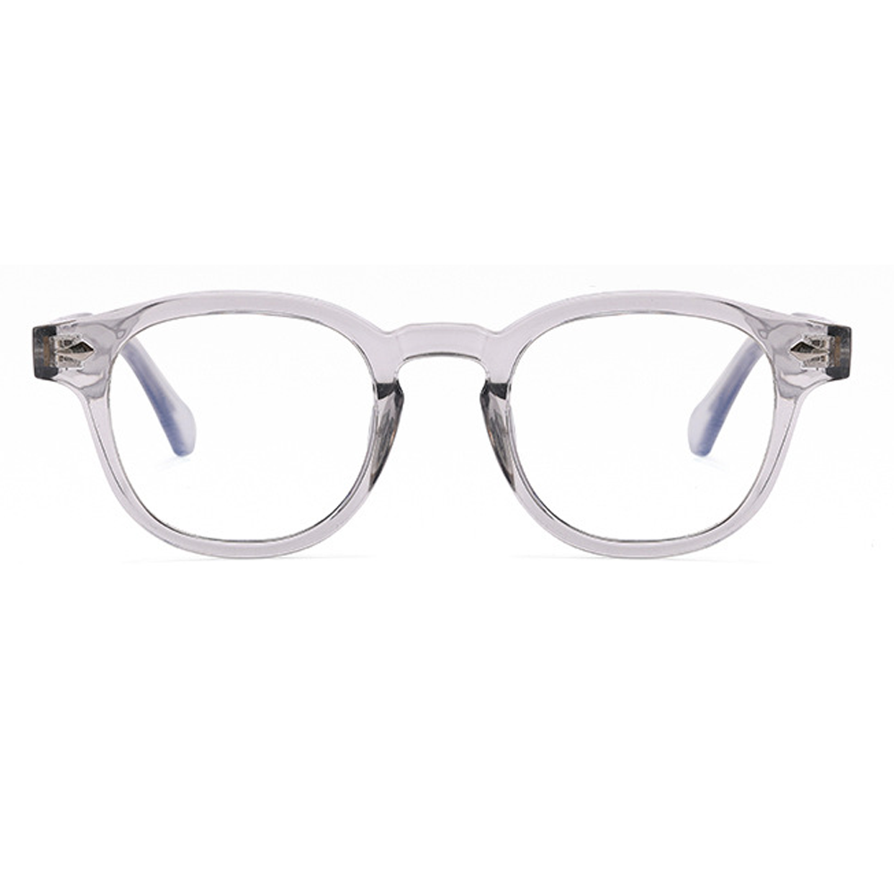 Coexist Round Eyeglasses in Translucent Gray – front view