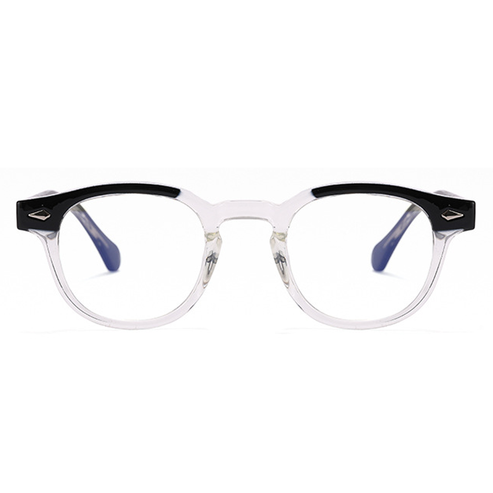 Coexist Round Eyeglasses in Black White – front view