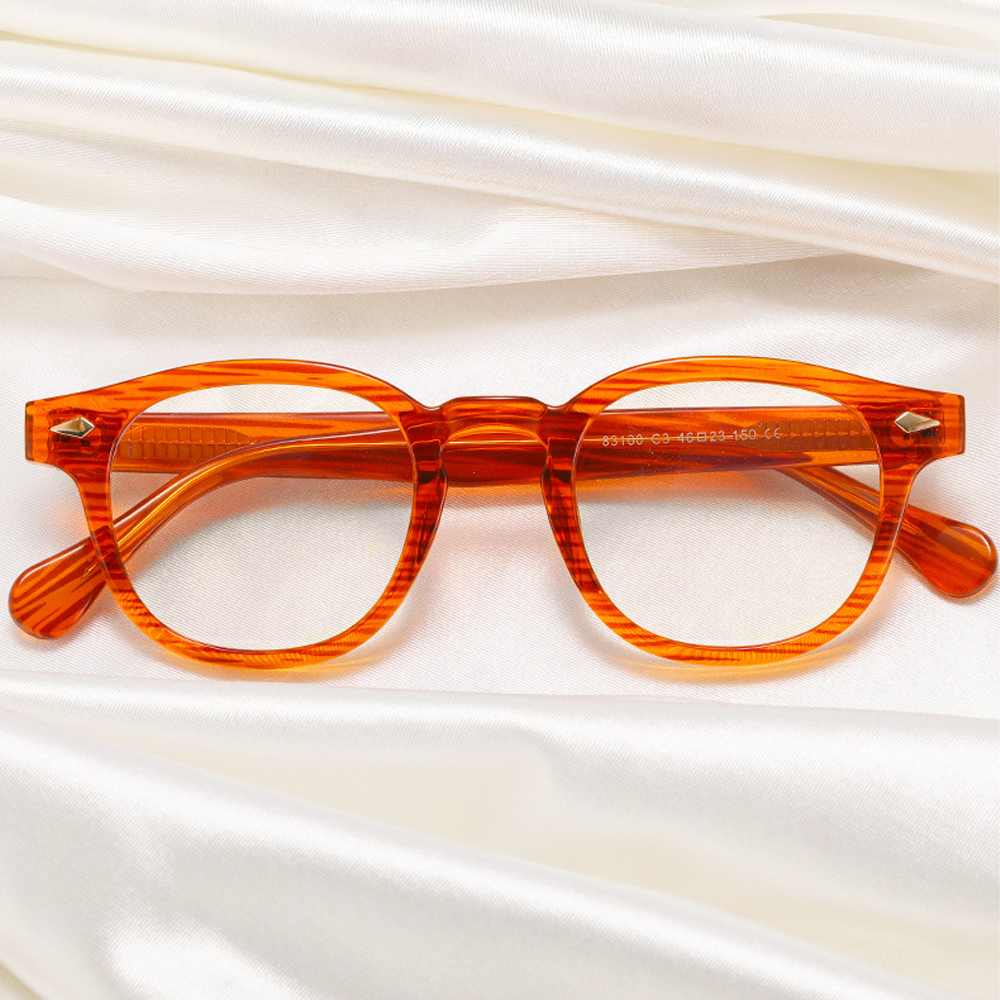 Coexist Round Eyeglasses in Bright Black Gold – detail view