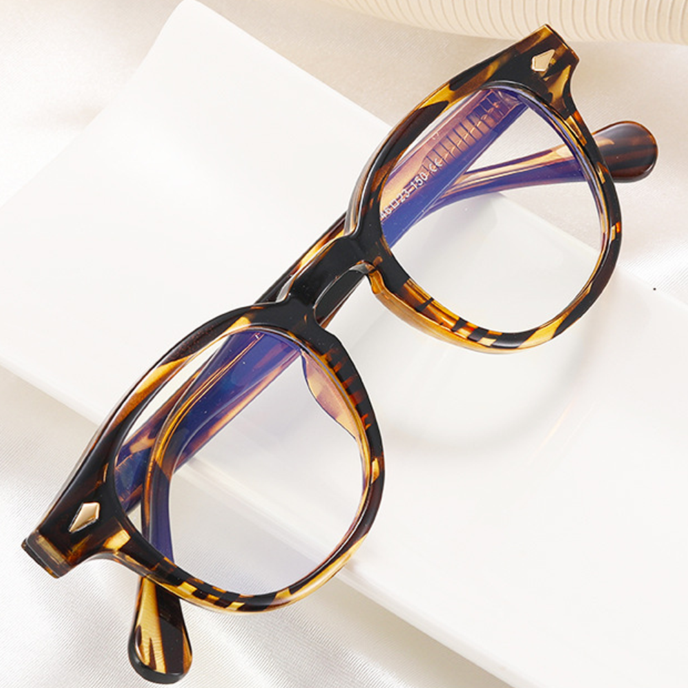 Coexist Round Eyeglasses in Black Yellow – detail view