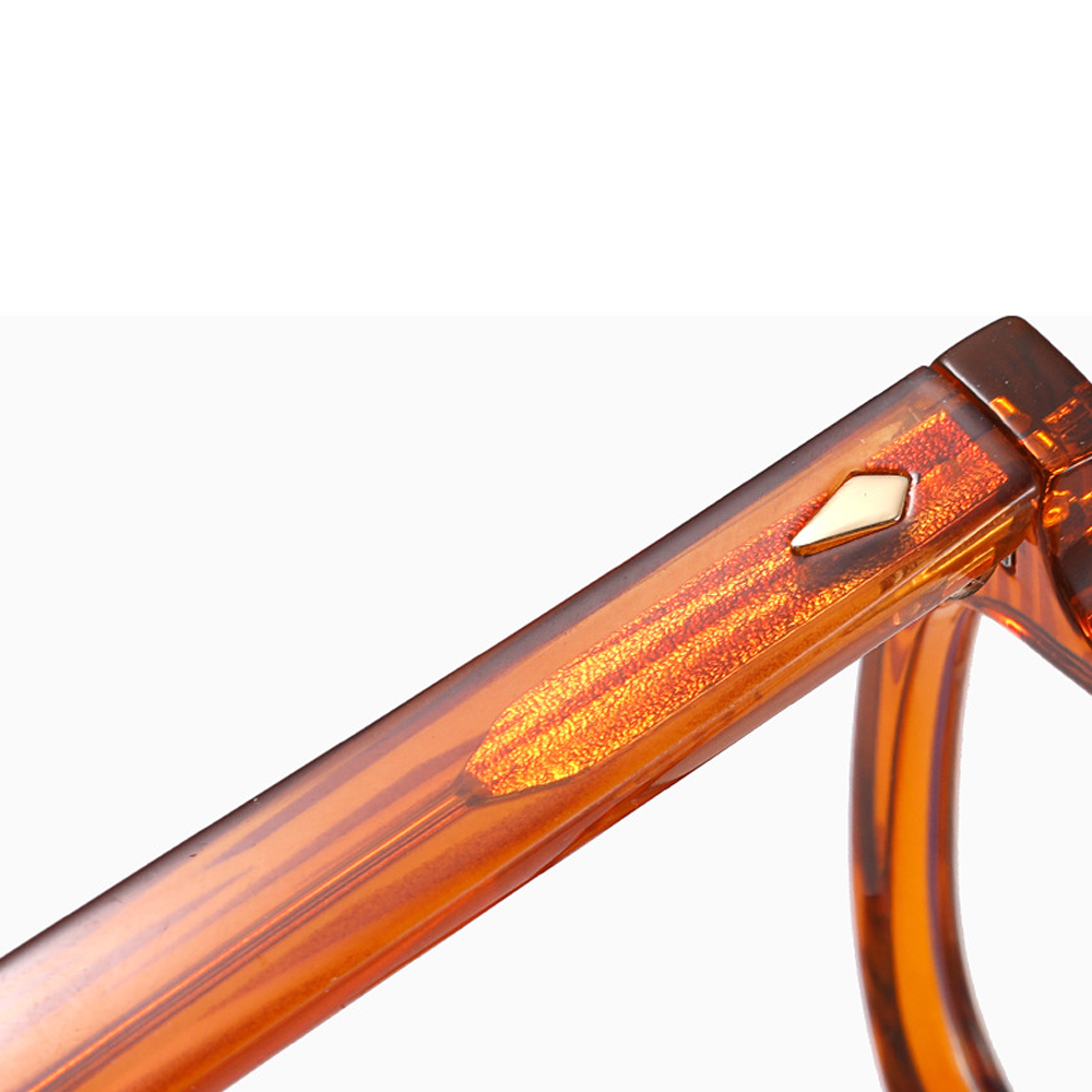 Coexist Round Eyeglasses in Brown Stripes – detail view