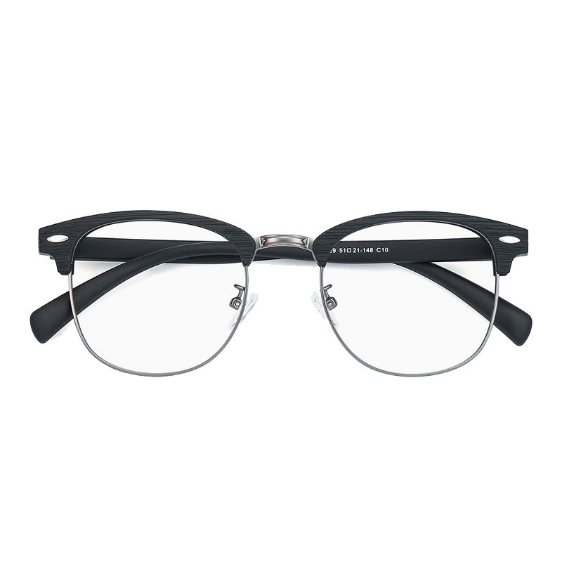 Maxwell Browline Semi-Rimless Eyeglasses