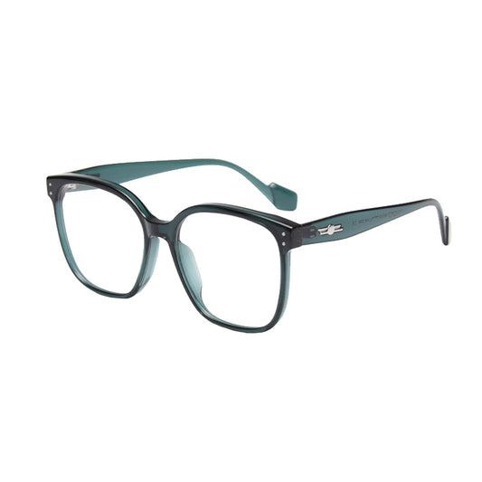 Gilded Square Full-Rim Eyeglasses
