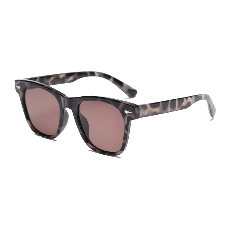 Button Square Full-Rim Sunglasses