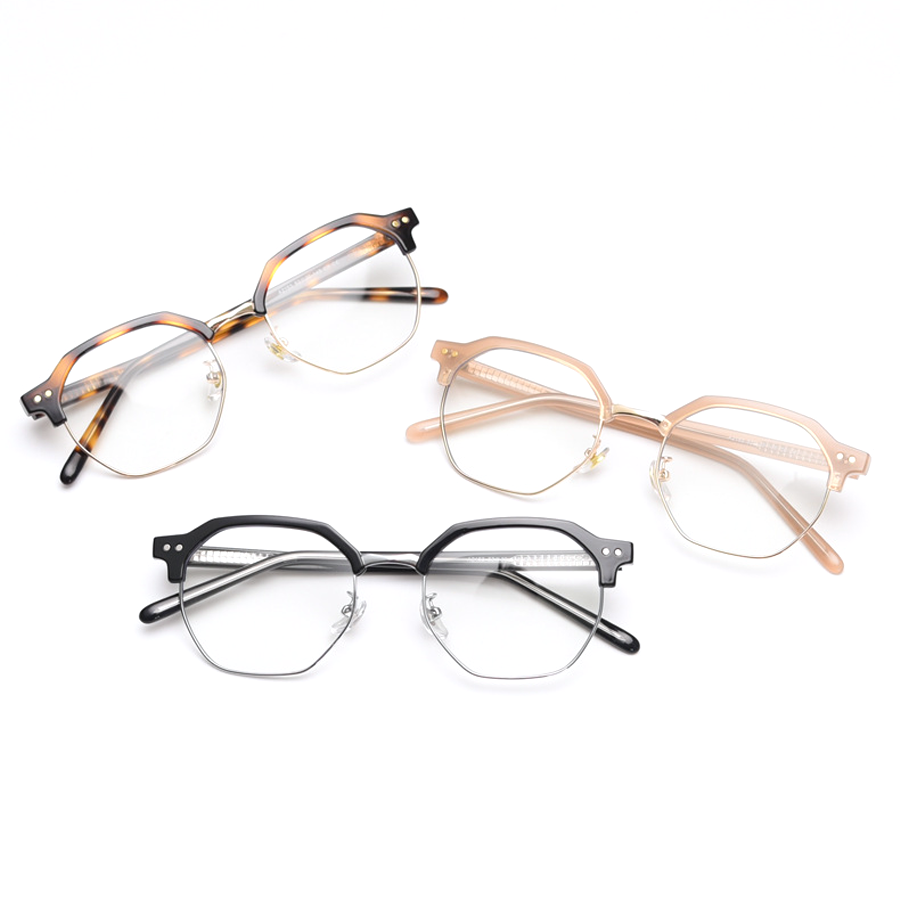 Strike Geometric Full-Rim Eyeglasses