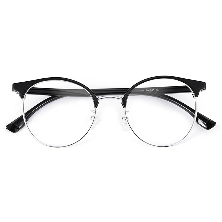Moss Round Semi-Rimless Eyeglasses – EYEisland.com