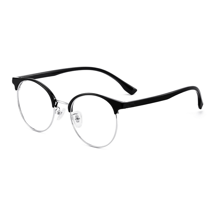 Moss Round Semi-Rimless Eyeglasses