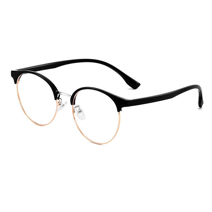 Moss Round Semi-Rimless Eyeglasses