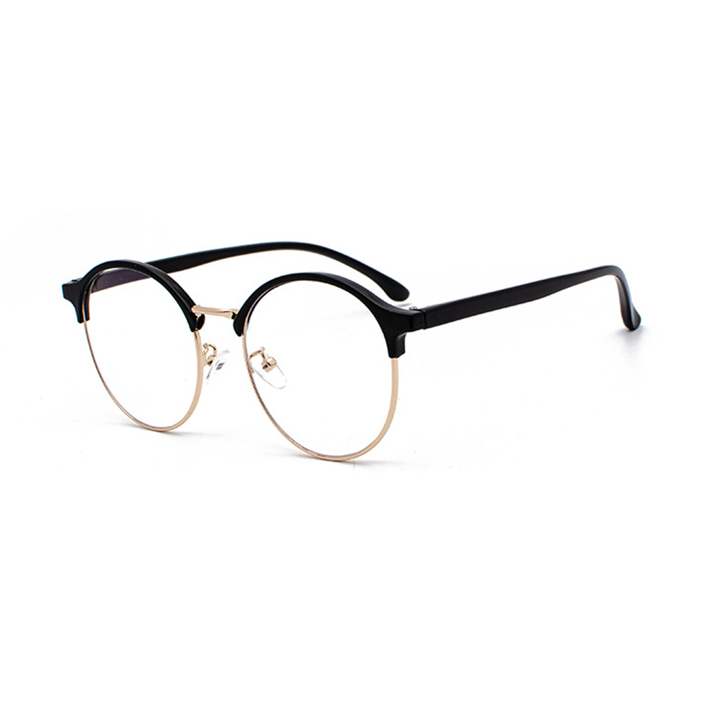 Moss Round Semi-Rimless Eyeglasses