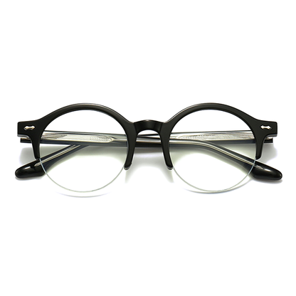 Vinyl Round Semi-Rimless Eyeglasses