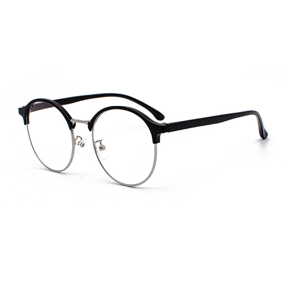 Moss Round Semi-Rimless Eyeglasses