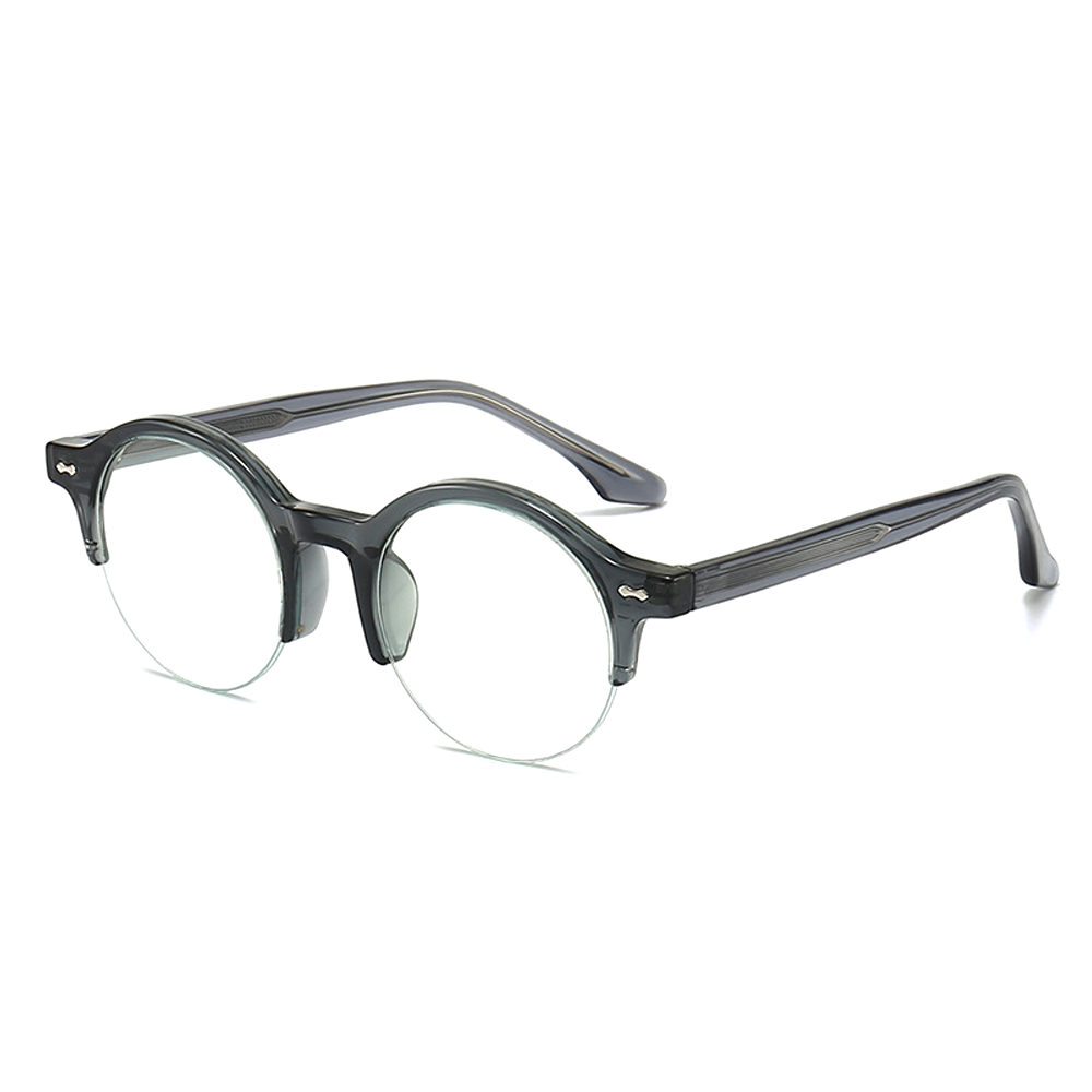 Vinyl Round Semi-Rimless Eyeglasses