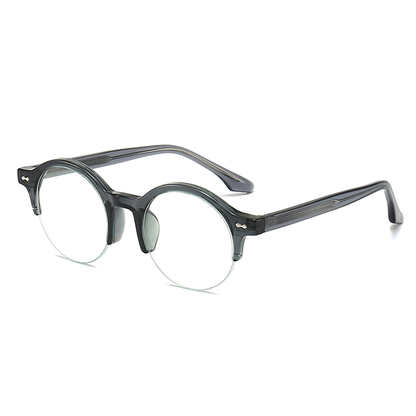 Vinyl Round Semi-Rimless Eyeglasses