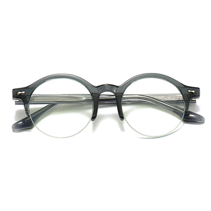 Vinyl Round Semi-Rimless Eyeglasses