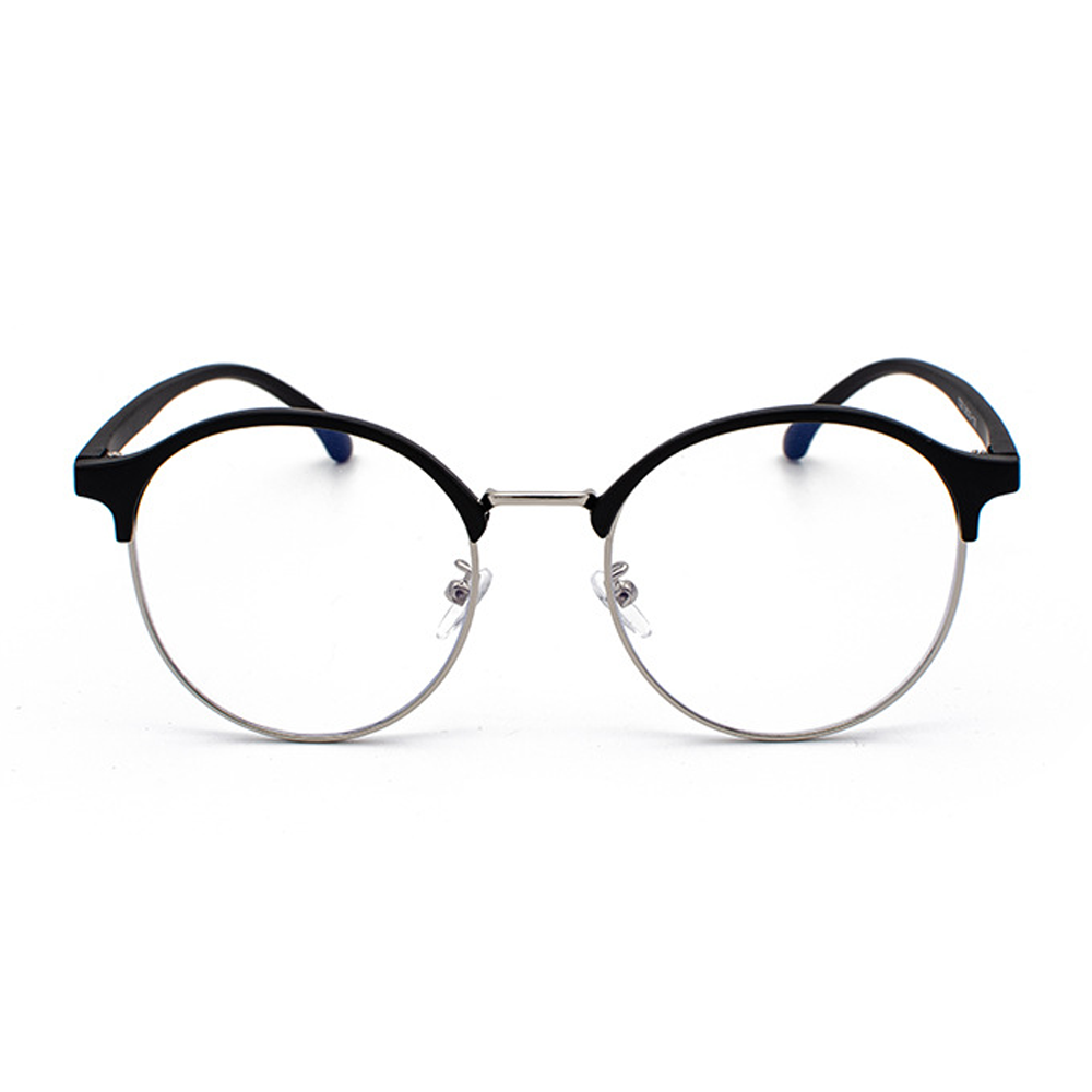 Moss Round Semi-Rimless Eyeglasses
