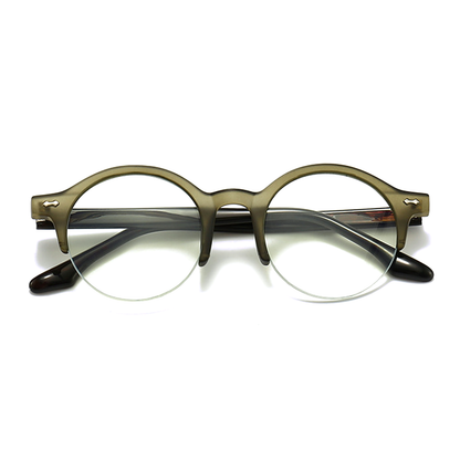 Vinyl Round Semi-Rimless Eyeglasses