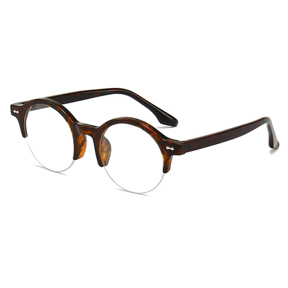 Vinyl Round Semi-Rimless Eyeglasses