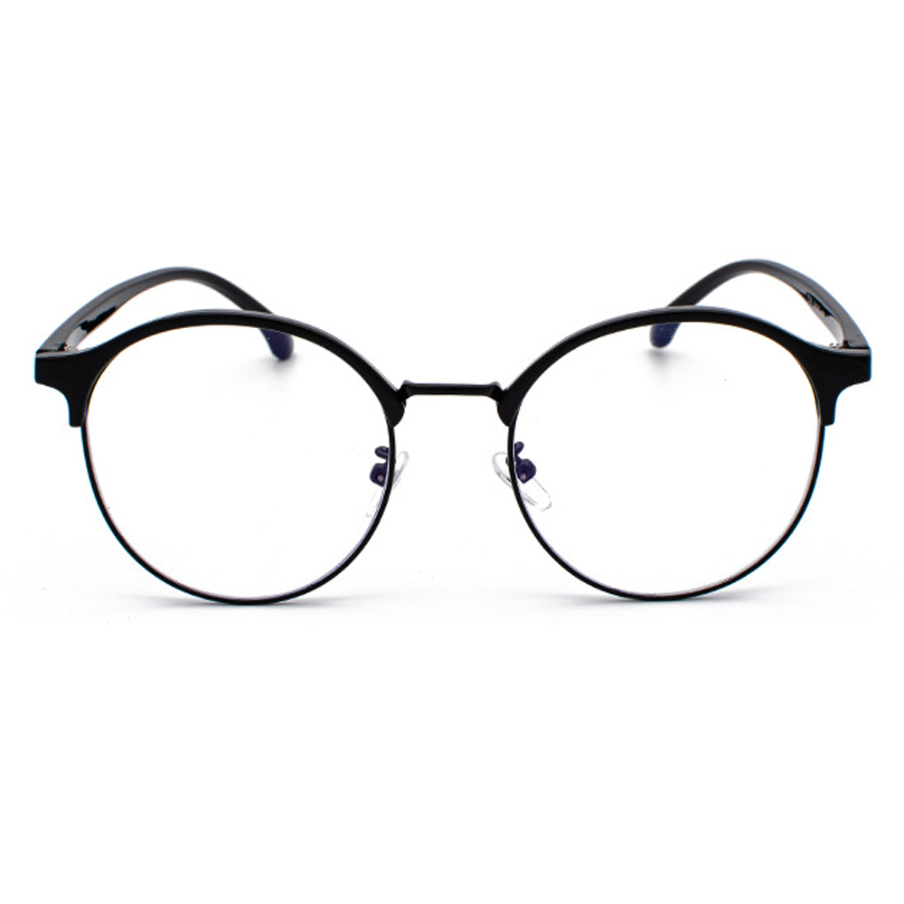 Moss Round Semi-Rimless Eyeglasses