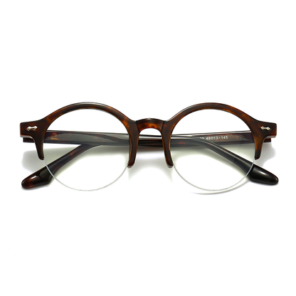 Vinyl Round Semi-Rimless Eyeglasses