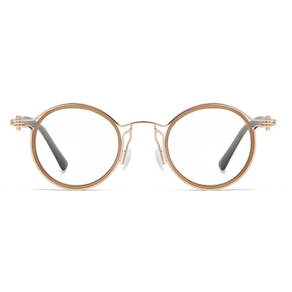 Abstract Round Full-Rim Eyeglasses