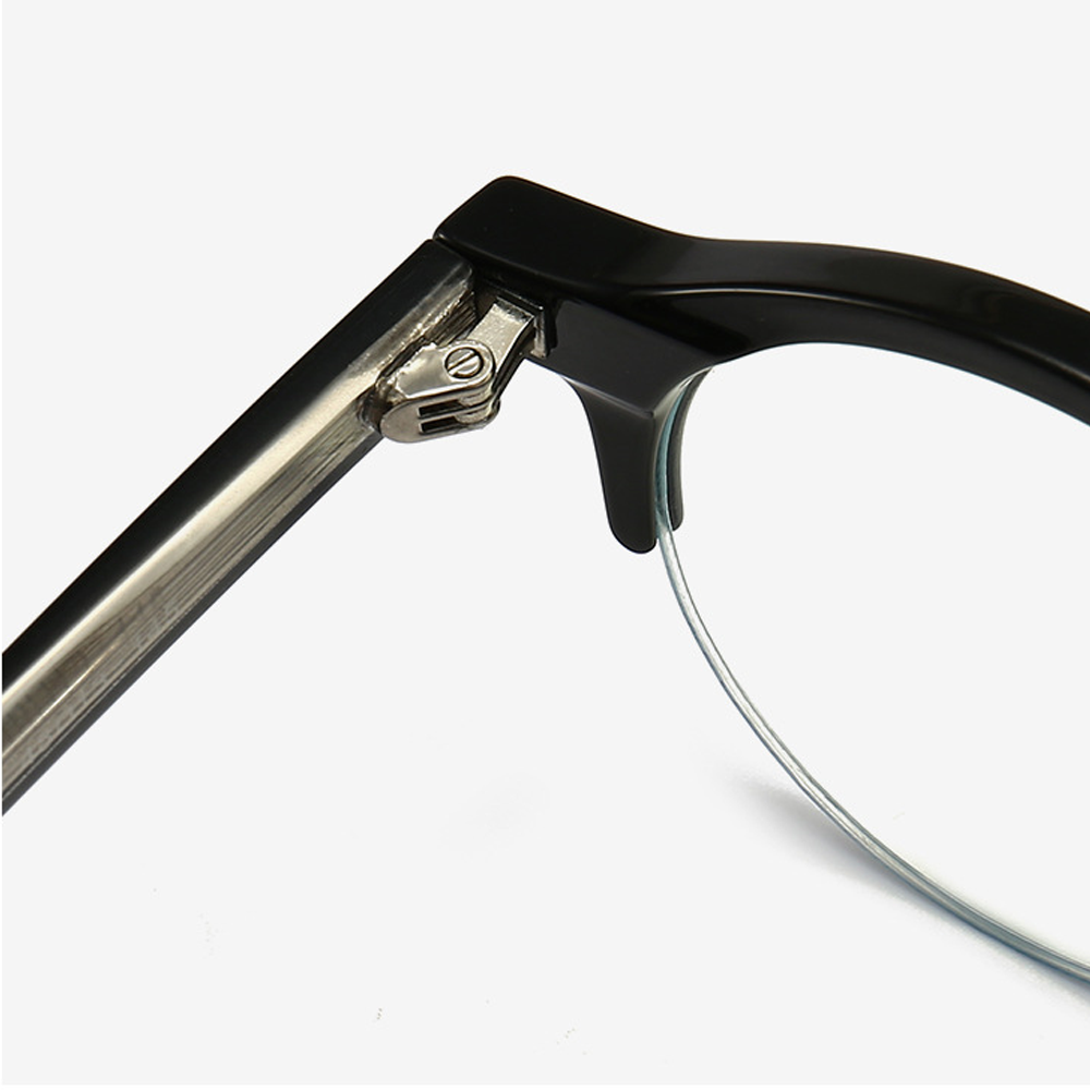 Vinyl Round Semi-Rimless Eyeglasses