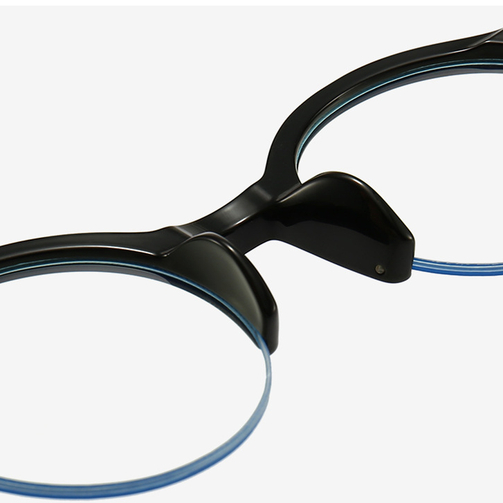 Vinyl Round Semi-Rimless Eyeglasses