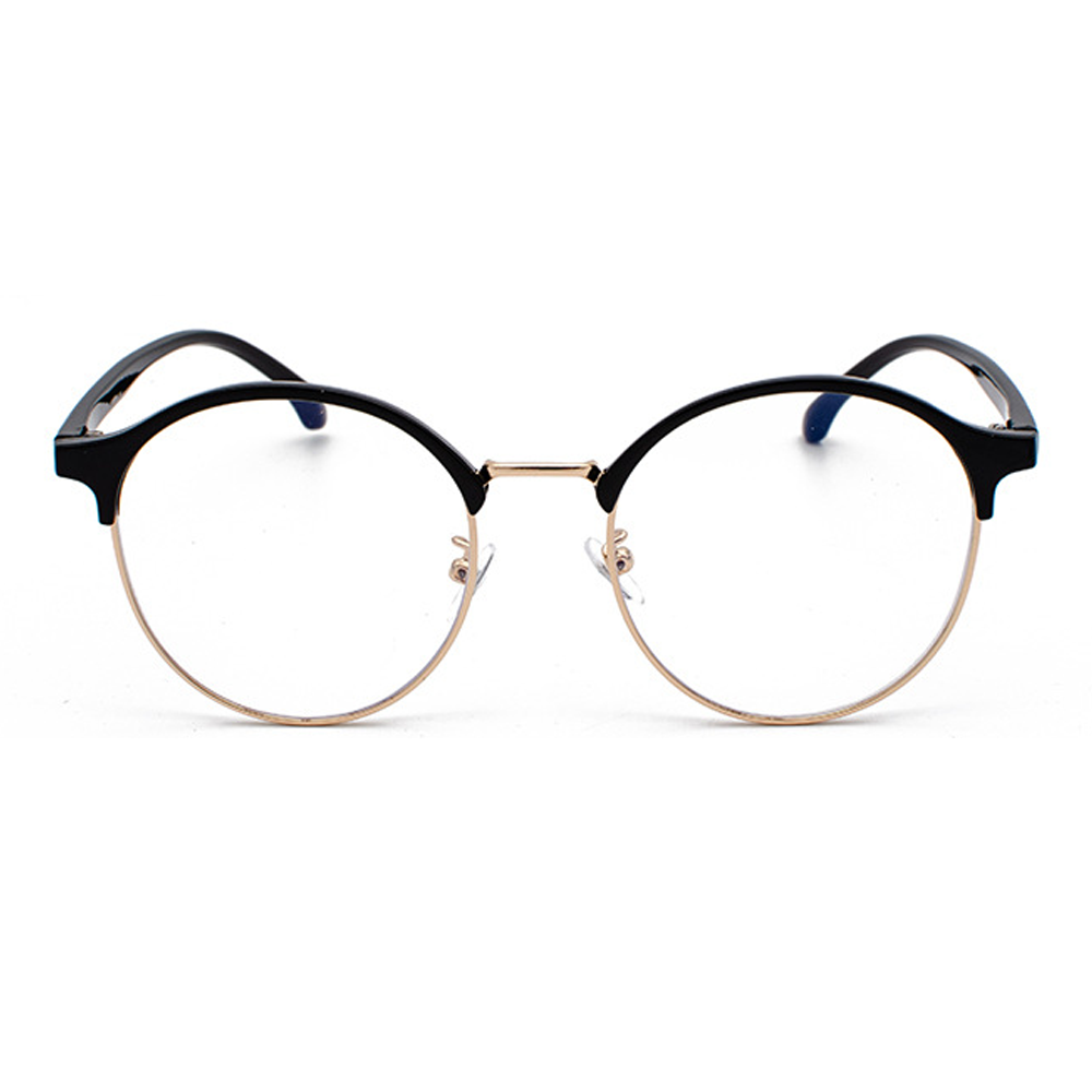 Moss Round Semi-Rimless Eyeglasses