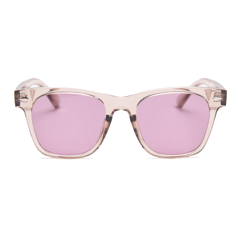 Button Square Full-Rim Sunglasses