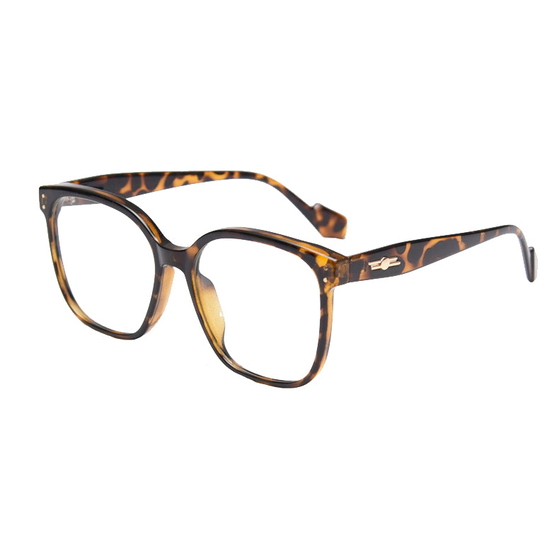 Gilded Square Full-Rim Eyeglasses